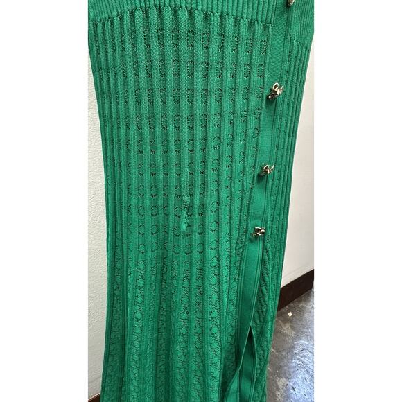 *Repaired As-Is* Sandro Lorel Midi Green Knit Button Down Dress Sz S (Ret $428) - Picture 6 of 12